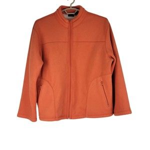 Evie Fleece Full Zip-Up Jacket Womens size XL Orange Long Sleeve w/Zip Pockets